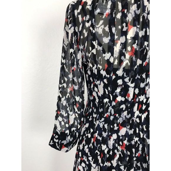 Club Monaco Delaynee Silk Sheer Pleated Dress - Picture 7 of 8